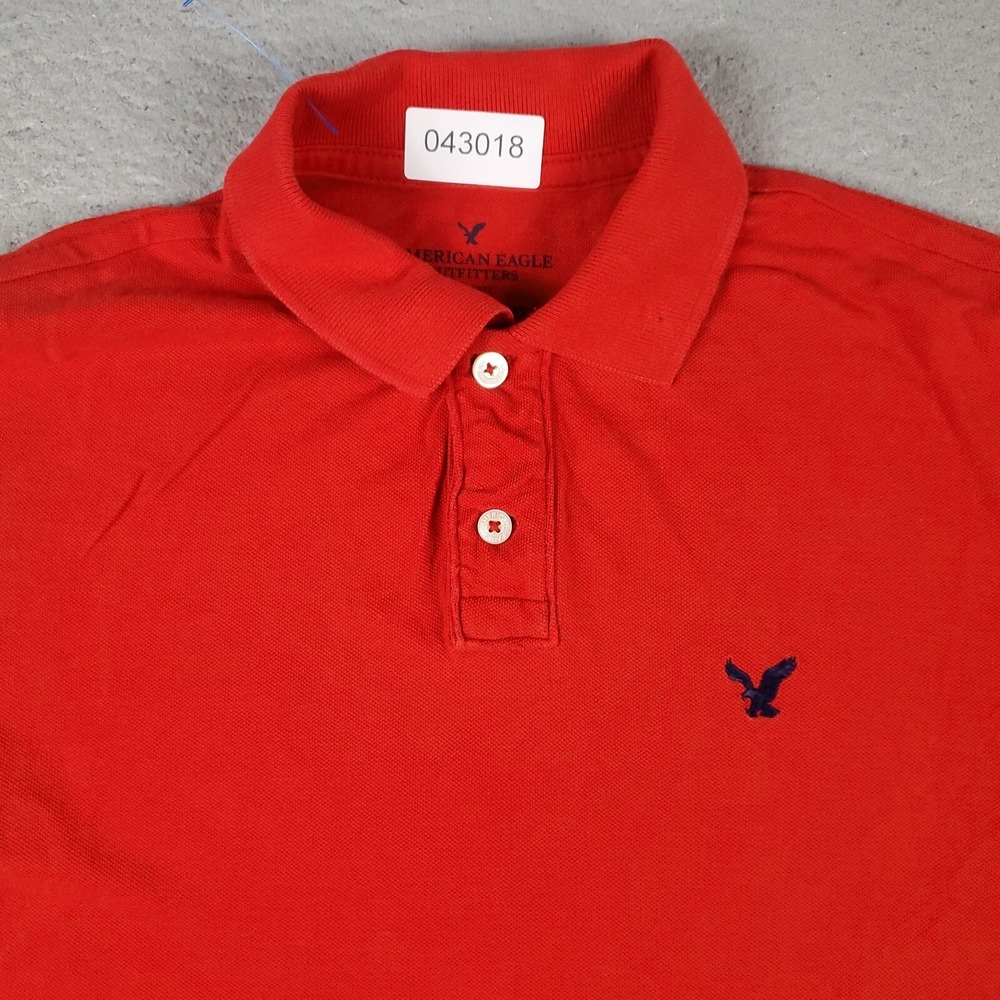 American Eagle Polo Shirt Mens Small Red Short Sleeve Athletic Fit 043018